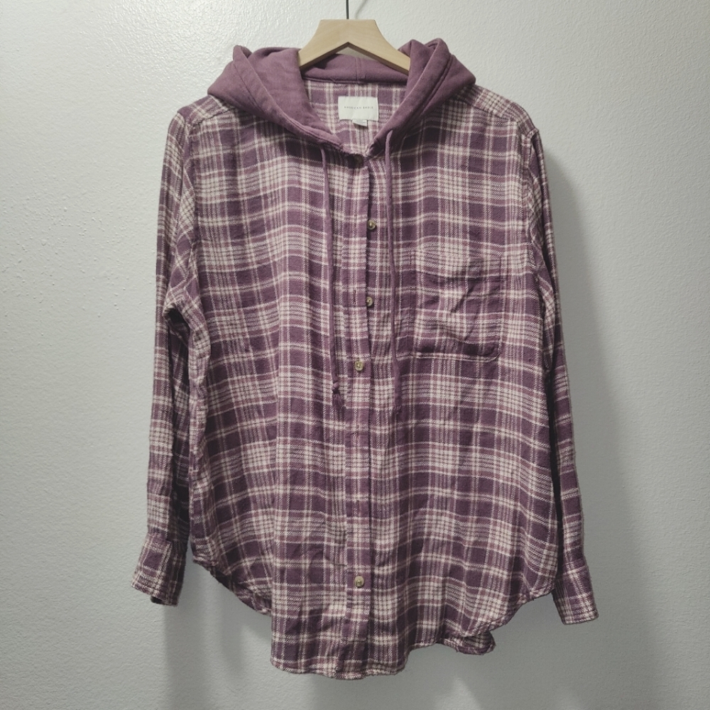 American Eagle Hooded Flannel